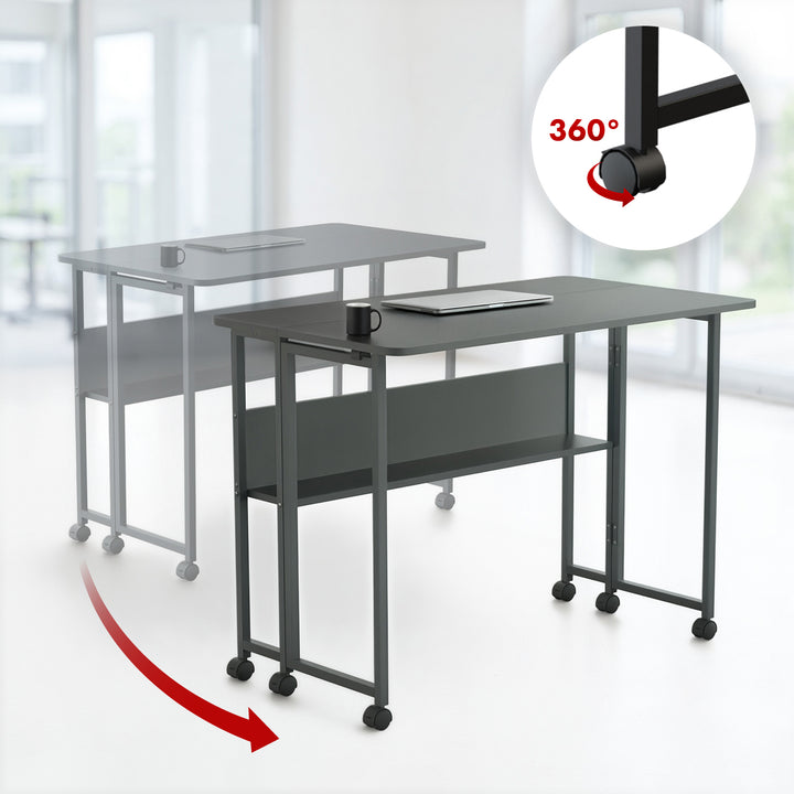 Maclean Klapptisch, schwarz, mobil, Platte 100x58cm, max. 50kg, MC-126 B