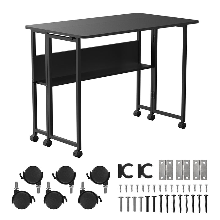 Maclean Klapptisch, schwarz, mobil, Platte 100x58cm, max. 50kg, MC-126 B