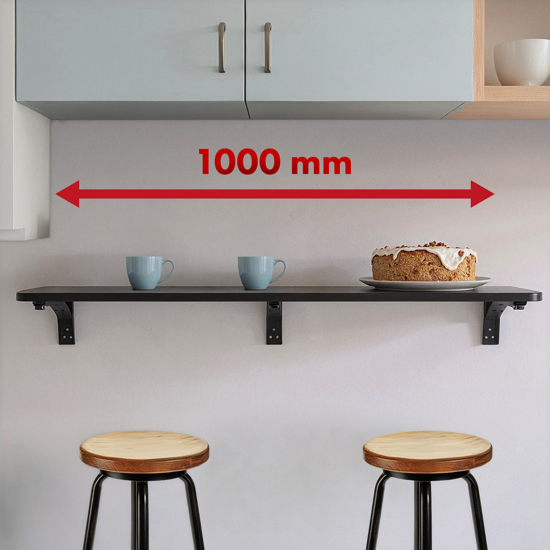 Maclean Klappregal/Aufsatz, schwarz, 100x40 cm, max 50 kg, MC-128 B