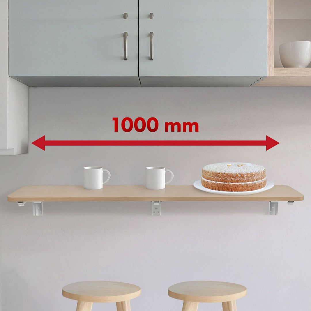 Maclean Klappbares Regal / Tischplatte, helle Holzfarbe, 100x40cm, max. 50 kg, MC-128 WD