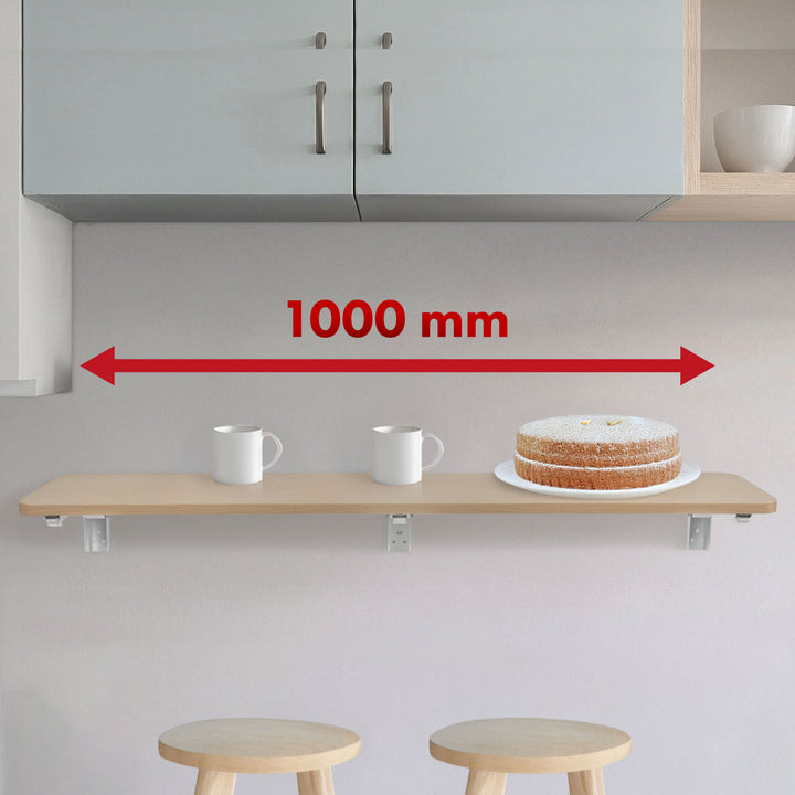 Maclean Klappbares Regal / Tischplatte, helle Holzfarbe, 100x40cm, max. 50 kg, MC-128 WD