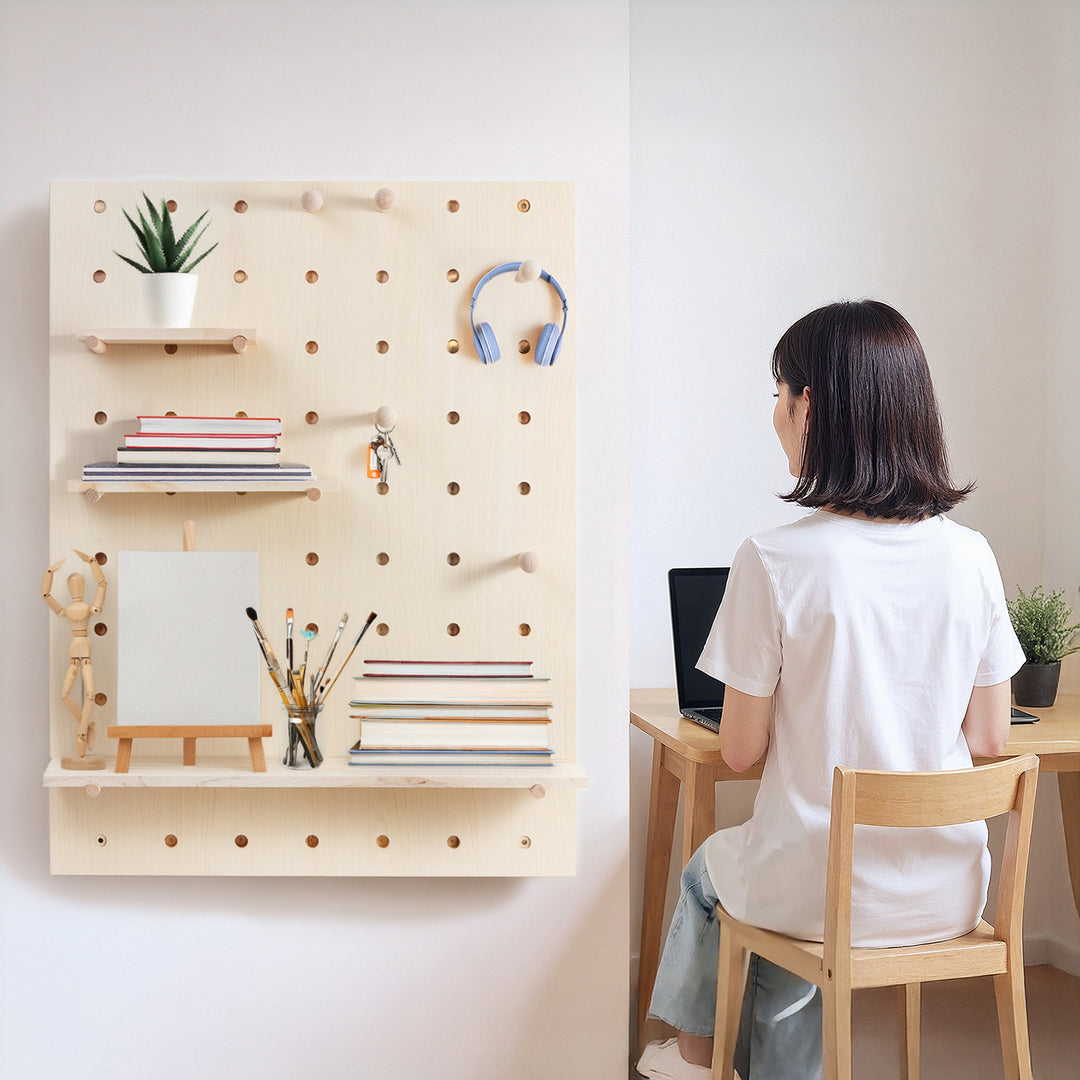 Holz-Organizer-Tafel Maclean, Farbe helles Holz, 60 x 80 cm, max. 20 kg, MC-131 WD