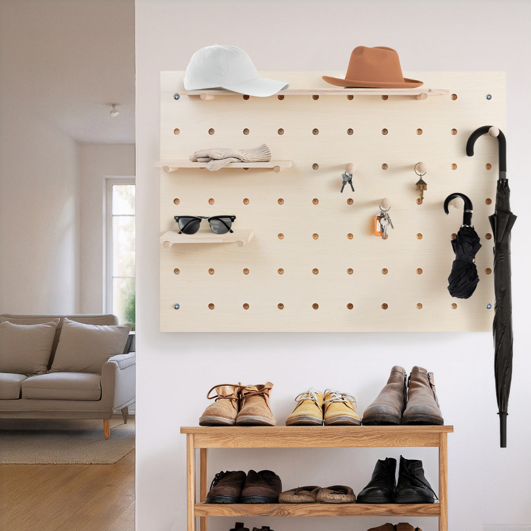 Holz-Organizer-Tafel Maclean, Farbe helles Holz, 60 x 80 cm, max. 20 kg, MC-131 WD