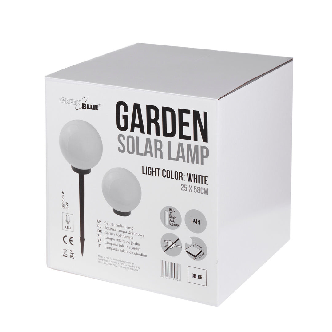 GreenBlue Solarlampe, freistehend, Garten, Kugel 25x25x58cm, weiße LED, GB166, 4 Stück