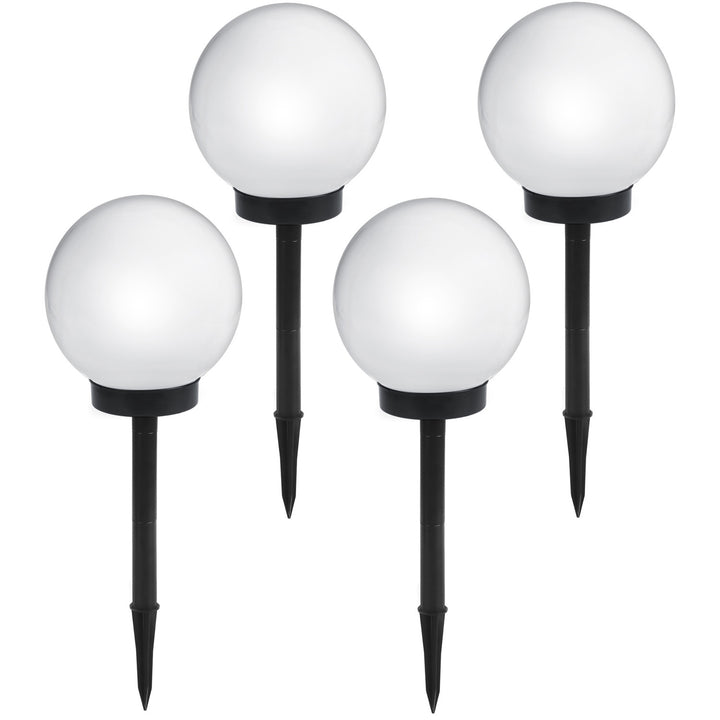 GreenBlue Solarlampe, freistehend, Garten, Kugel 25x25x58cm, weiße LED, GB166, 4 Stück