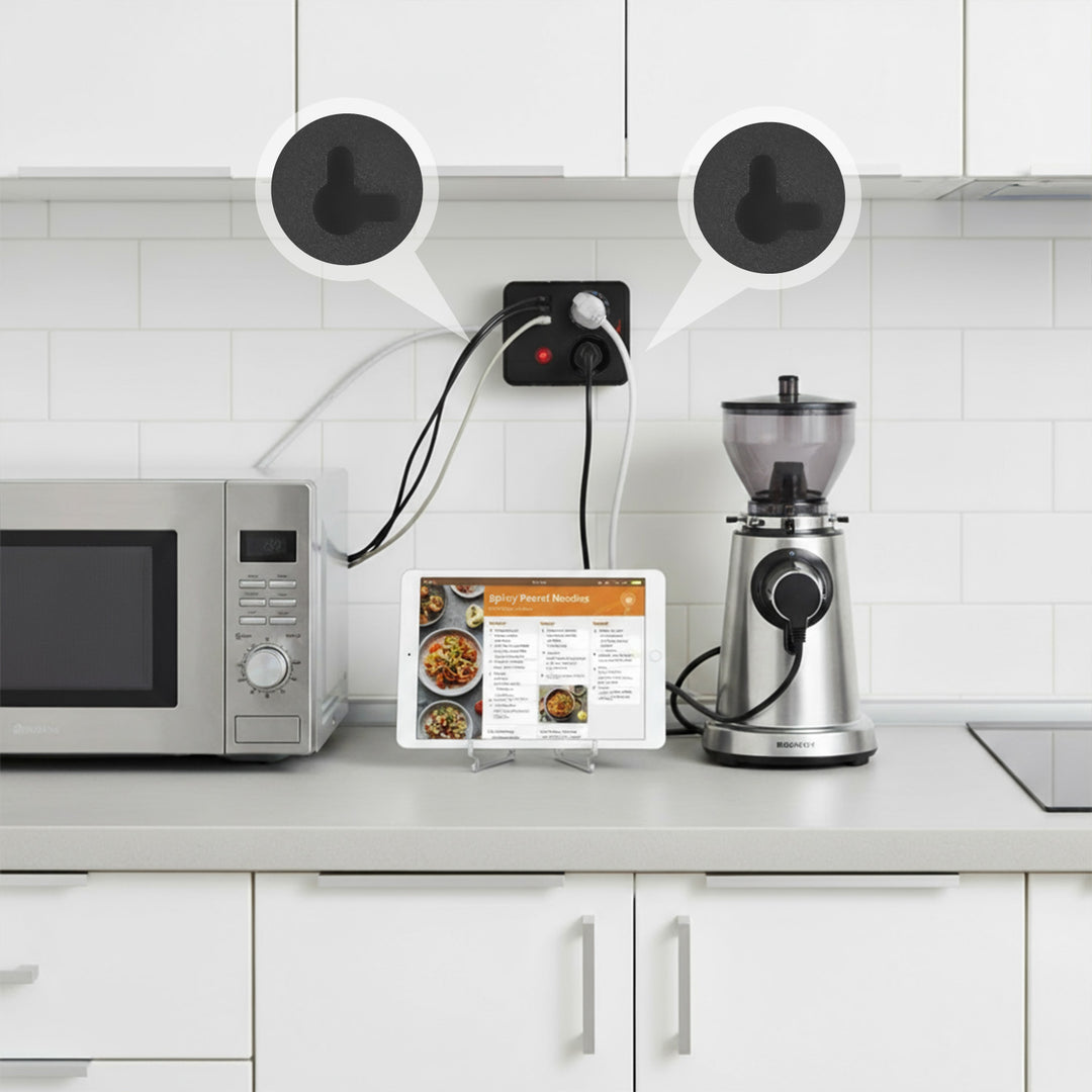 Maclean Steckdosenleiste, 2-Steckdosen-Verlängerungskabel + 3xUSB, 110-240V AC 50/60Hz, 2,1A max 2500W, 1,5m, schwarz, MCE387 B