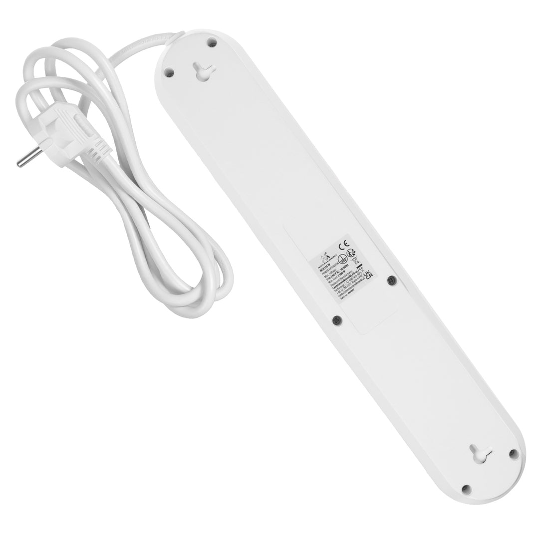 Maclean Steckdosenleiste, 5 Steckdosen-Verlängerungskabel + 3xUSB, 110-240V AC 50/60Hz, 2,1A max 2500W, 1,5m, weiß, MCE395 W