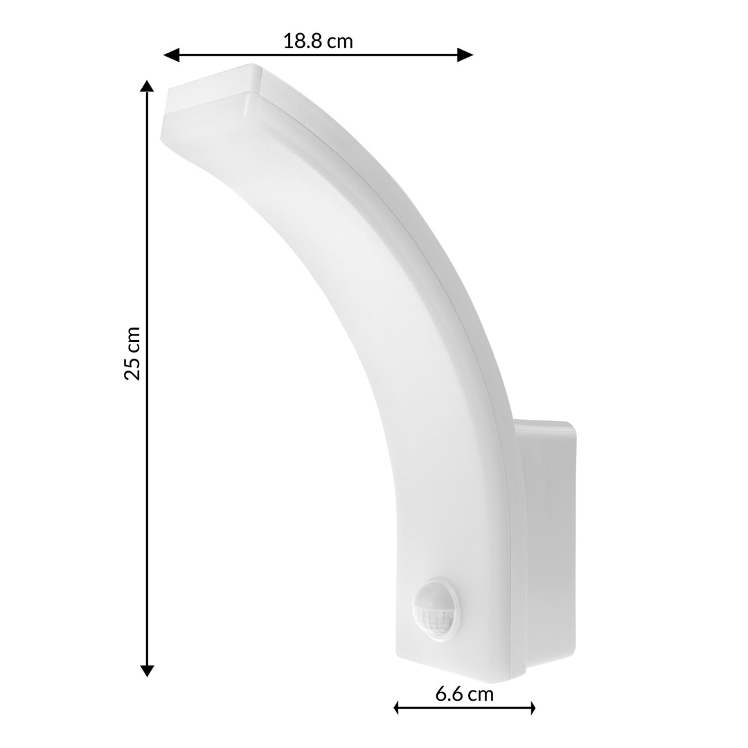 Maclean Bewegungsmelder LED-Lampe, PIR-Bewegungsmelder, weiß, 20W, IP65, 2000lm, neutralweiß (4000K) MCE512 W, 2 Stück