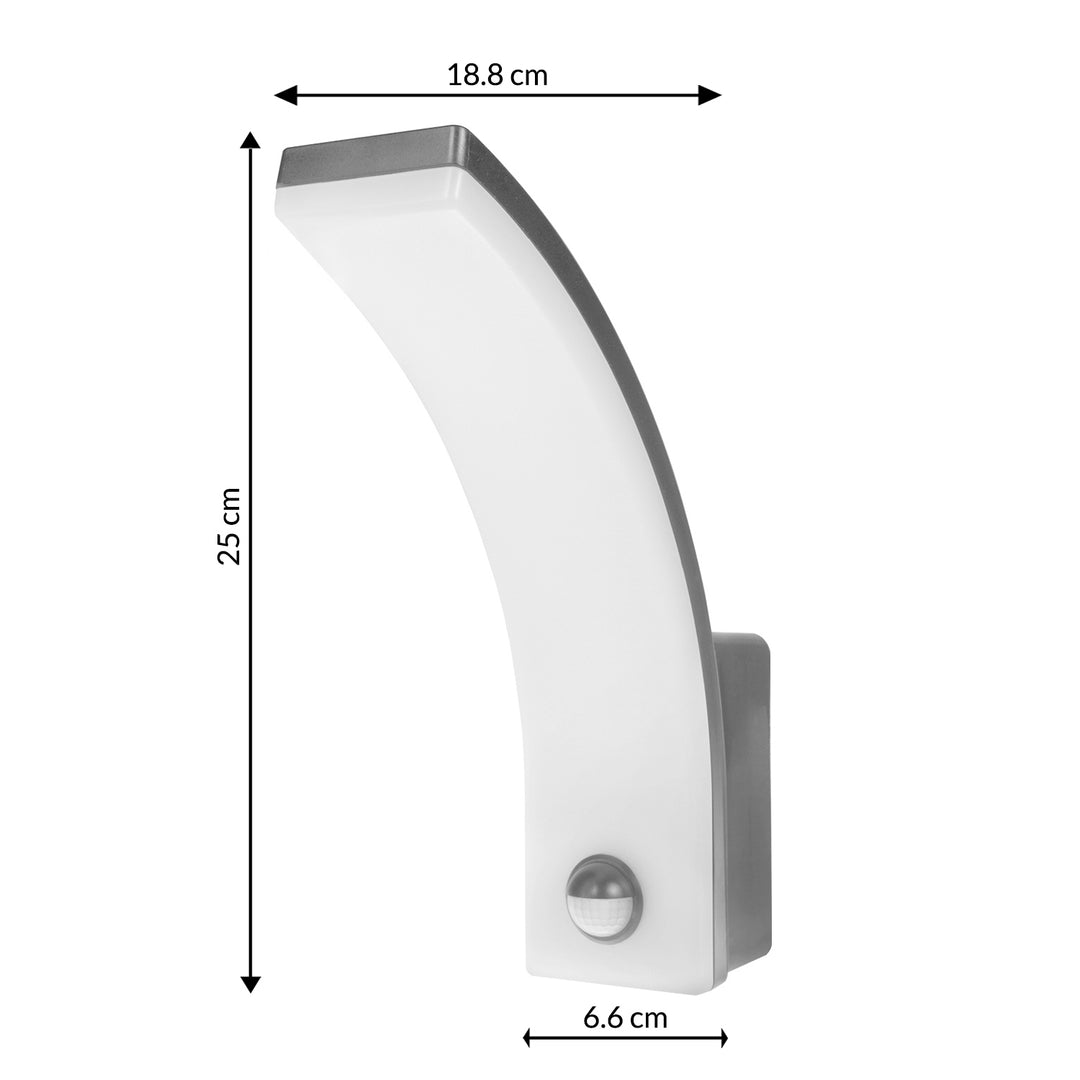 Maclean Bewegungsmelder LED-Lampe, PIR-Bewegungsmelder, grau, 20W, IP65, 2000lm, neutralweiß (4000K) MCE512 GR, 4 Stück