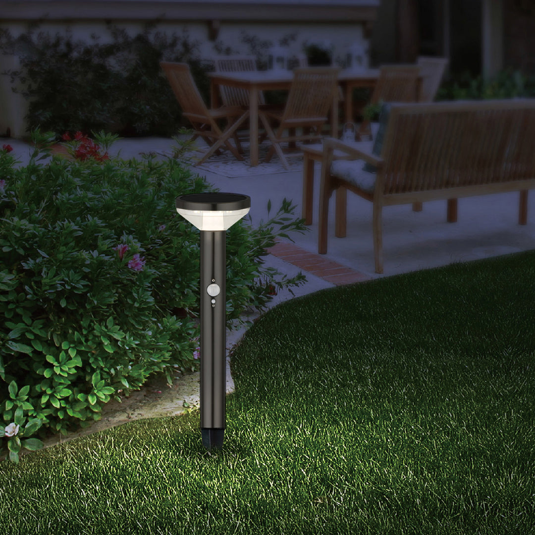 Maclean Solar LED-Leuchte, mit Sensor, 3 Modi, steckbar, Li-ion 18650, IP44, 3,7V, 1200 mAh, Schwarz, MCE465 B, 6 Stück