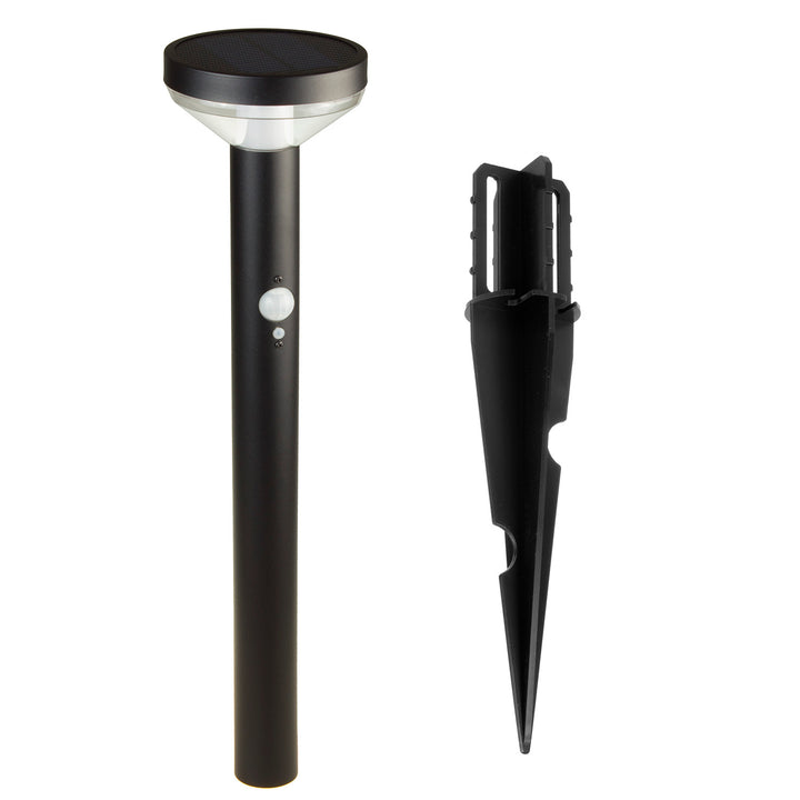 Maclean Solar LED-Leuchte, mit Sensor, 3 Modi, steckbar, Li-ion 18650, IP44, 3,7V, 1200 mAh, Schwarz, MCE465 B, 6 Stück