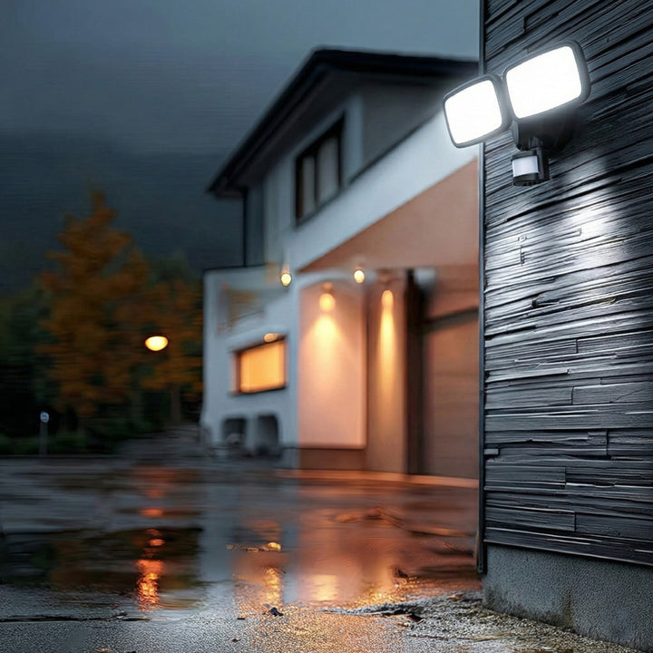 LED-Wandleuchte Maclean, mit PIR-Sensor, 20 W, 1500 lm, IP65, neutralweiß 4000 K, schwarz, MCE524 B