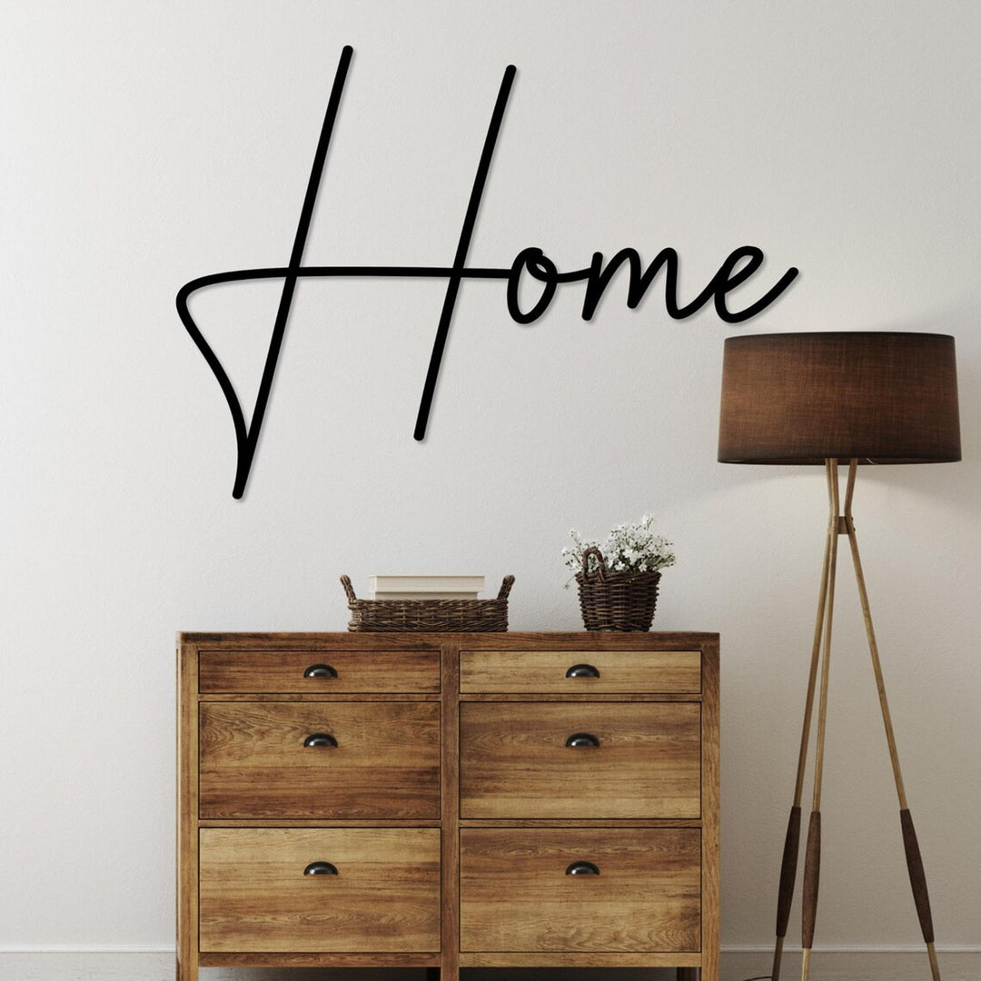 Durchbrochene Malerei, 3D Wanddekoration, 3D Gemälde "Home" 120x67cm schwarz