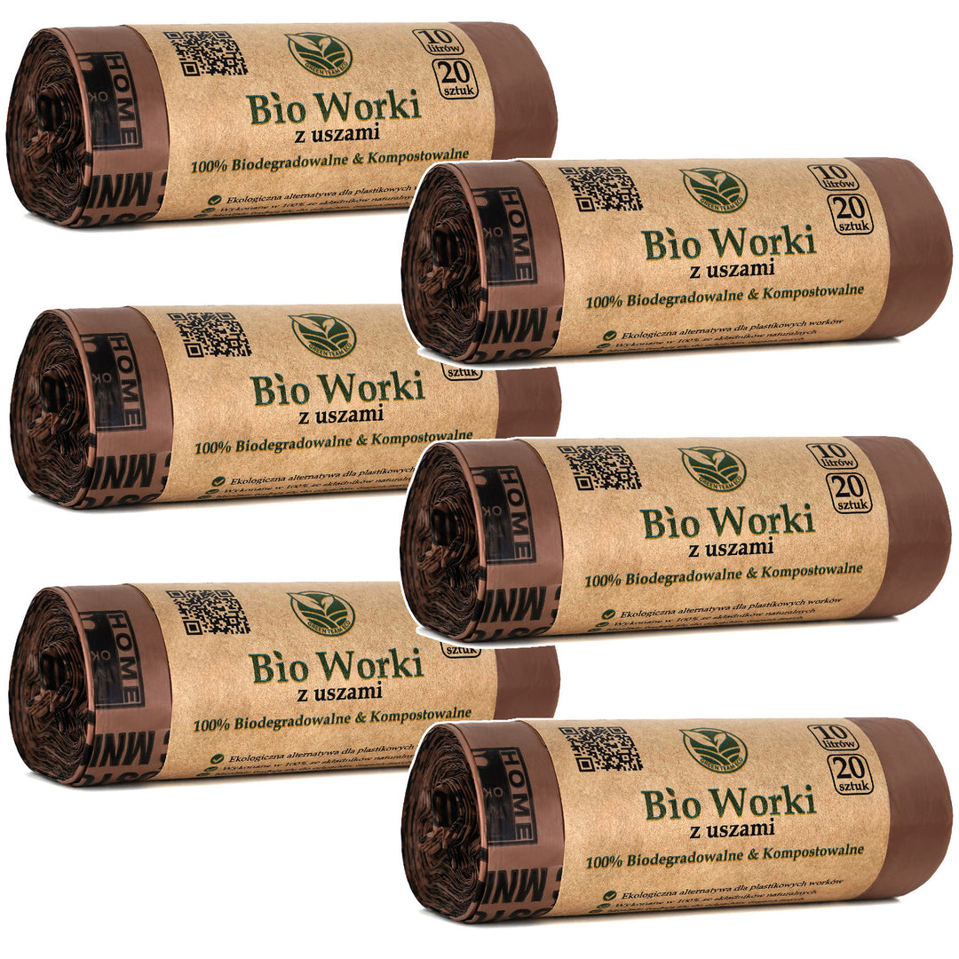 BIO kompostierbare Beutel 10 Liter 6x20 Stück Sipeko