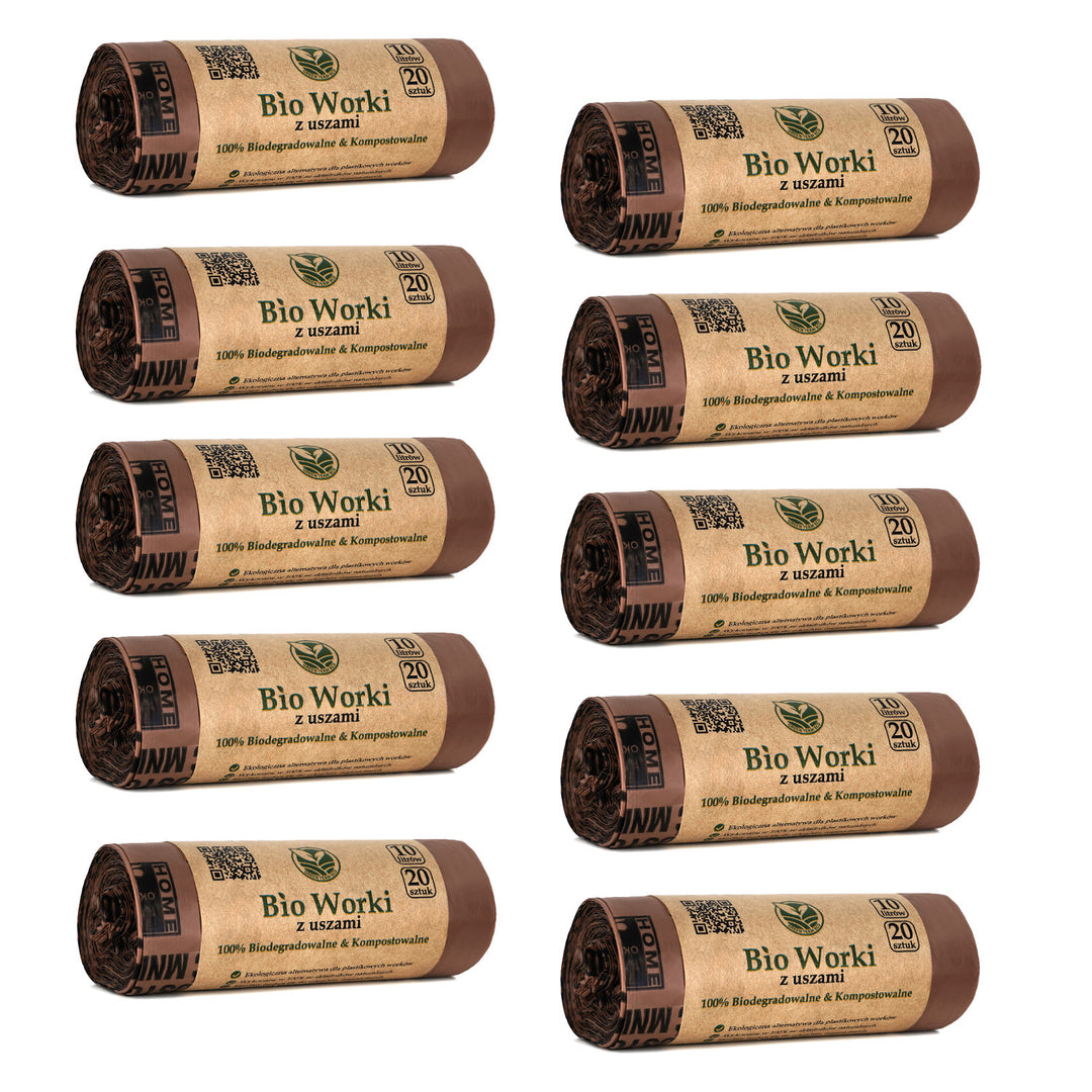 BIO kompostierbare Beutel 10 Liter 10x20 Stück Sipeko