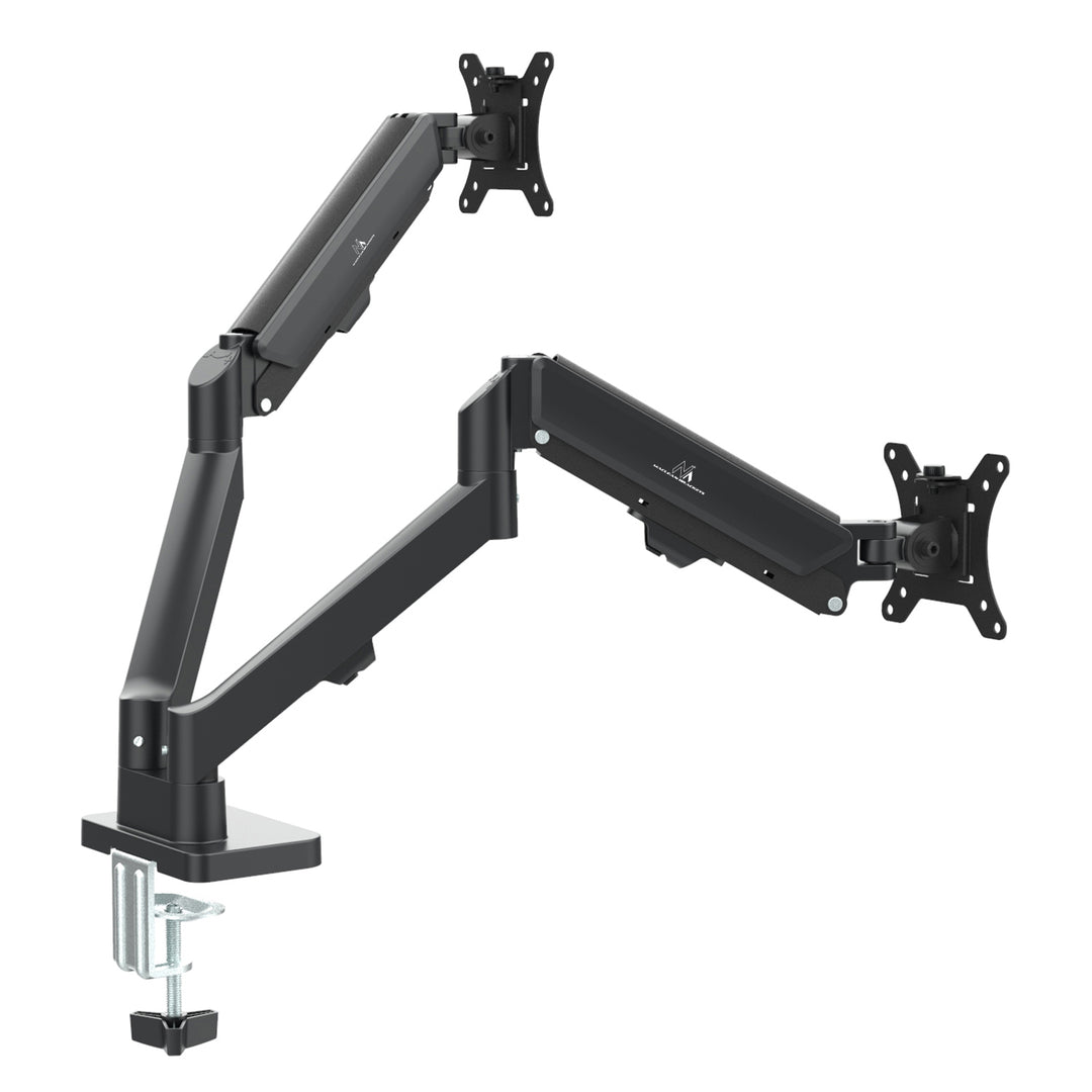 Halterung für 2 Maclean-Monitore, Gasfeder, 17"-32", 2-10kg, schwarz, MC-134