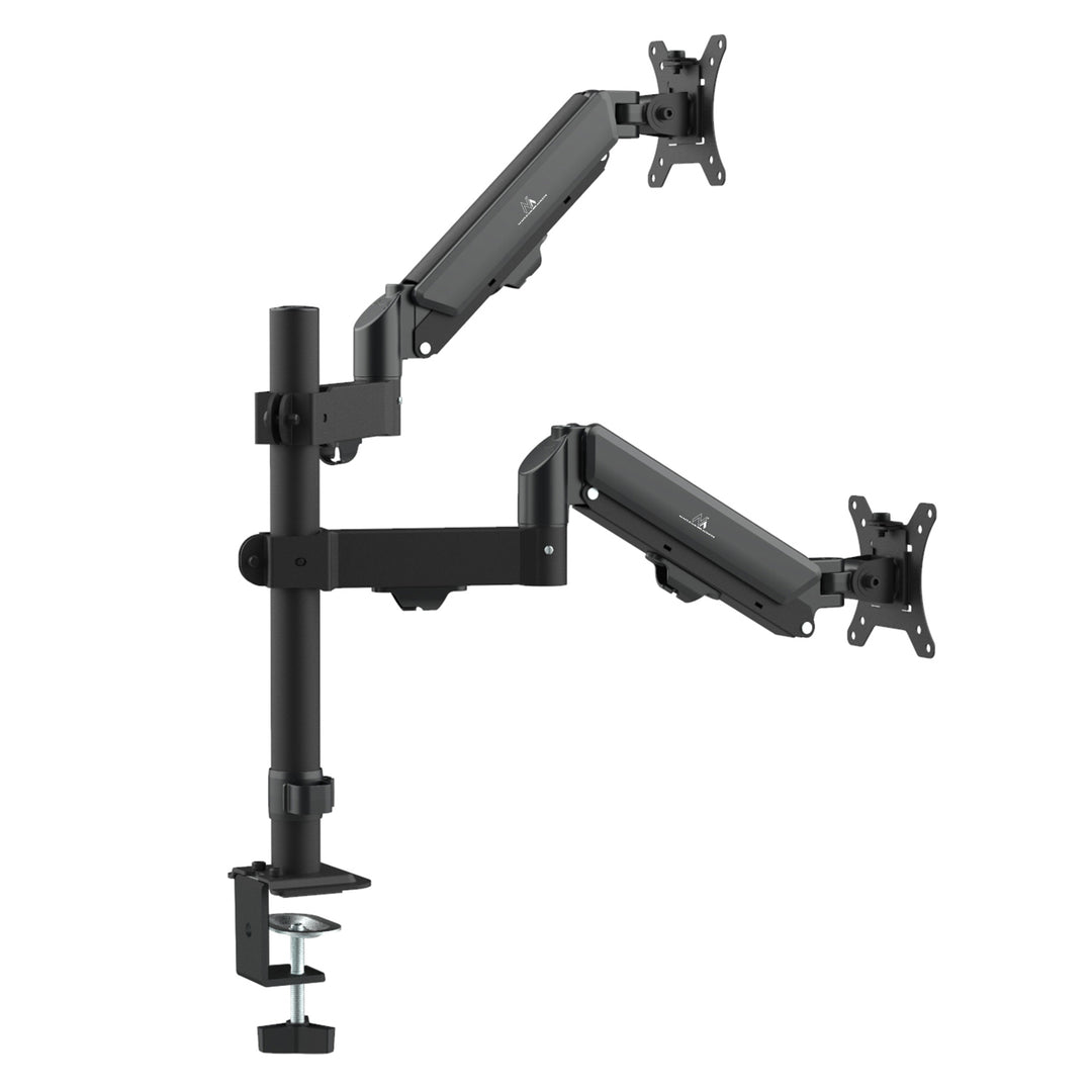 Halterung für 2 Maclean-Monitore, Gasfeder, 17"-32", 2-10kg, schwarz, MC-136
