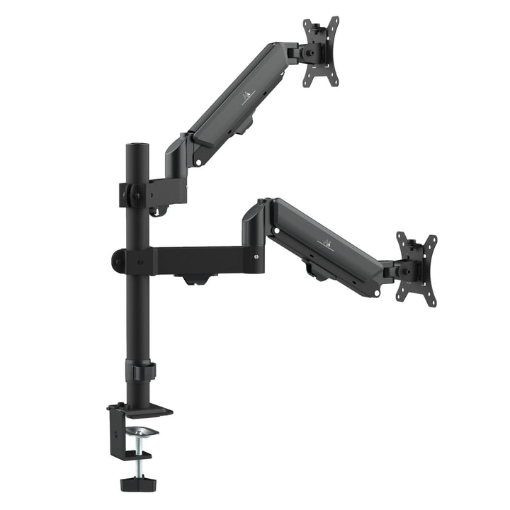 Halterung für 2 Maclean-Monitore, Gasfeder, 17"-32", 2-10kg, schwarz, MC-136