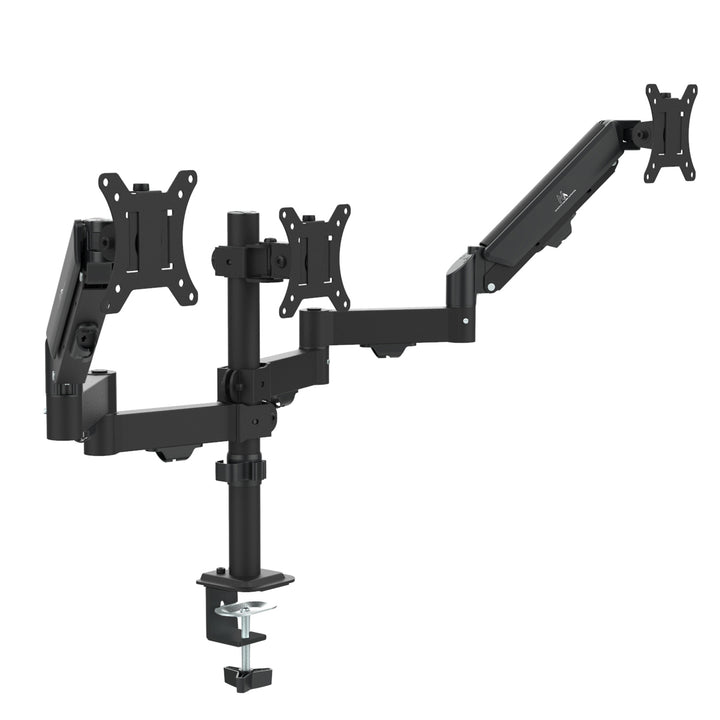 Halterung für 3 Maclean-Monitore, Gasfeder, 17"-27", 2-8kg, schwarz, MC-137