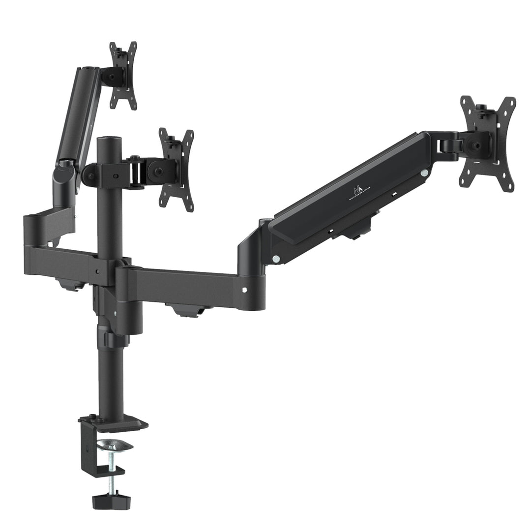 Halterung für 3 Maclean-Monitore, Gasfeder, 17"-27", 2-8kg, schwarz, MC-137