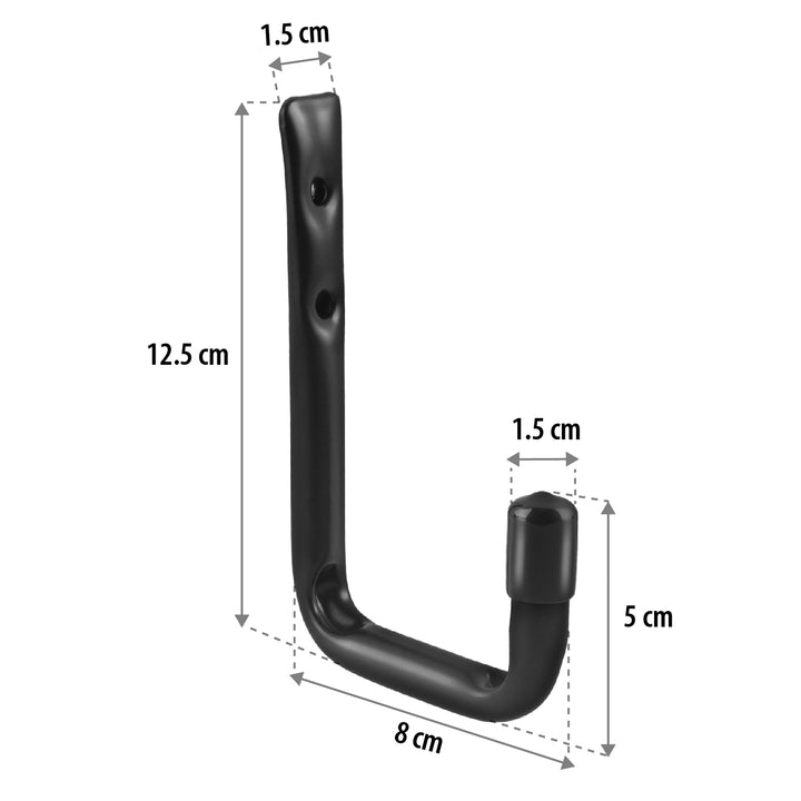 Satz mit 4 Maclean Wandhalterungen, für Reifen, Räder, Leiter, Fahrrad, Stahl, max. Belastung 22kg/Bügel, MC-489