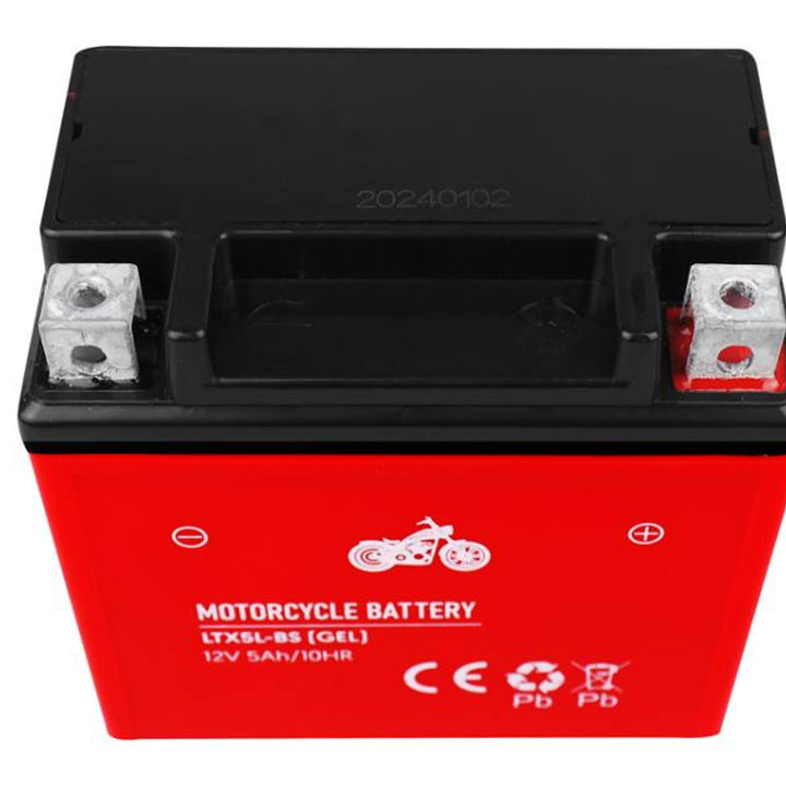 Lamex Gel-Batterie, Motorrad, 12V, 5Ah, LTX5L-BS rot
