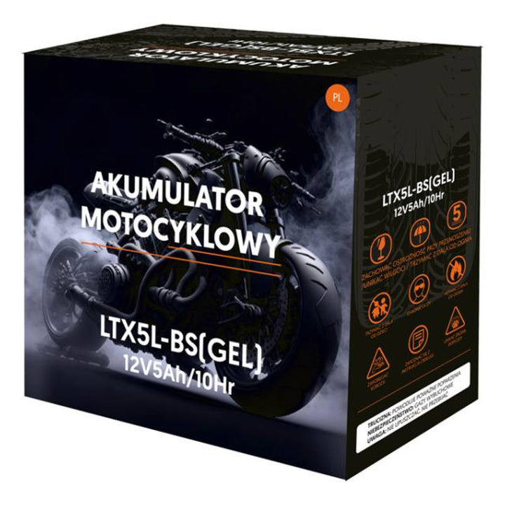 Lamex Gel-Batterie, Motorrad, 12V, 5Ah, LTX5L-BS rot