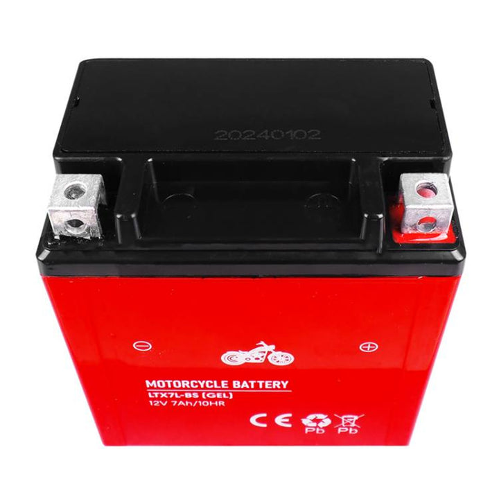 Gel-Batterie Lamex, Motorrad, 12V, 7Ah, LTX7L-BS rot