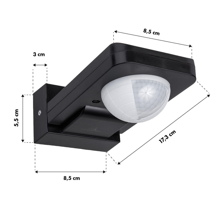Maclean PIR Bewegungsmelder, Infrarot, IP65, max 2000W, schwarz, MCE243 B, 2 Stück