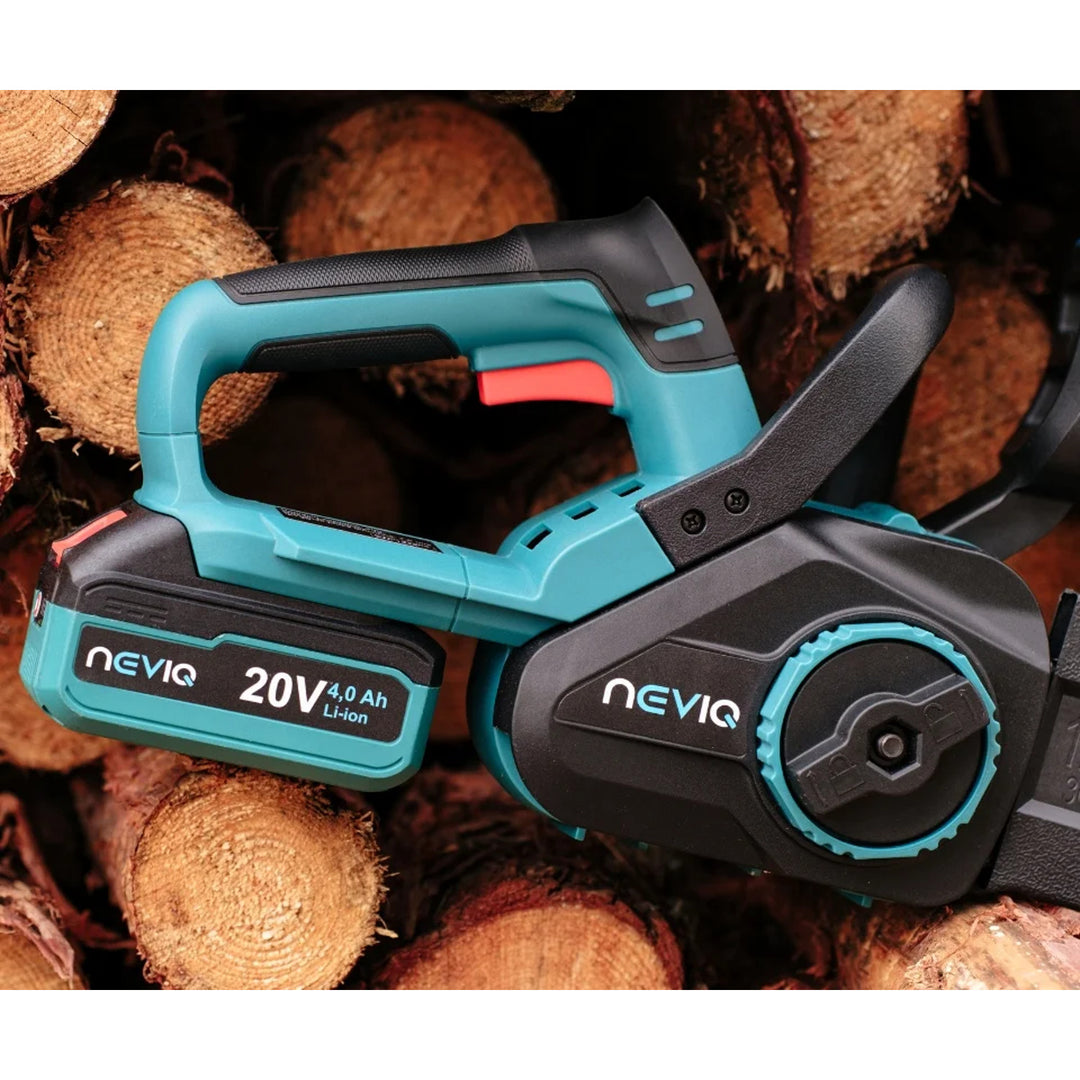 NEVIQ Akku-Kettensäge, 12'' Schiene, 1000W, bürstenloser Motor, L12302