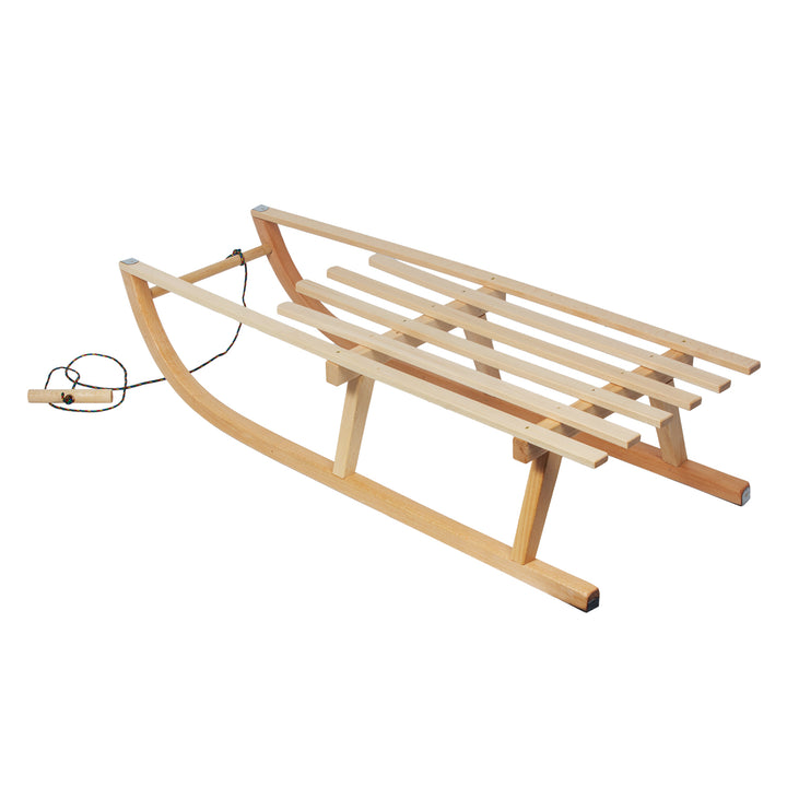 GreenBlue Holzschlitten, klassisch, mit Schnur, bis zu 100 kg, GB153