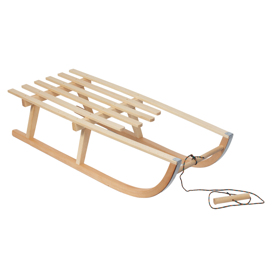 GreenBlue Holzschlitten, klassisch, mit Schnur, bis zu 100 kg, GB153