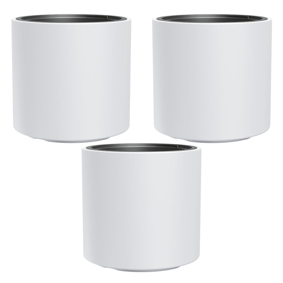 HEOS frostsicherer Blumentopf, weiß, mit Einsatz, Inhalt 31L, matt, DBHER470, 3 Stück