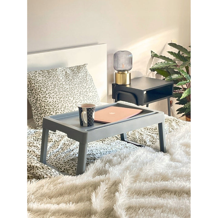 Praktischer Klapptisch, tragbar, für Gartenbett, Frühstückstablett, Farbe Cappuccino, 56120722