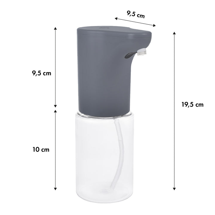 Promedix automatischer Spender, Spenderbehälter für Flüssigseifen, Desinfektionsflüssigkeiten, 300ml, grau, PR-540 GR + 4 Varta Industrial AA Batterien