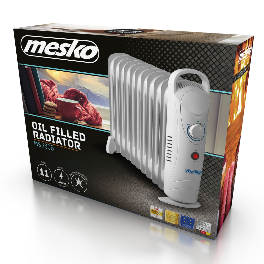 Mesko Ölheizer, 11 Rippen, 1200W, Temperaturregelung, grau, MS 7806