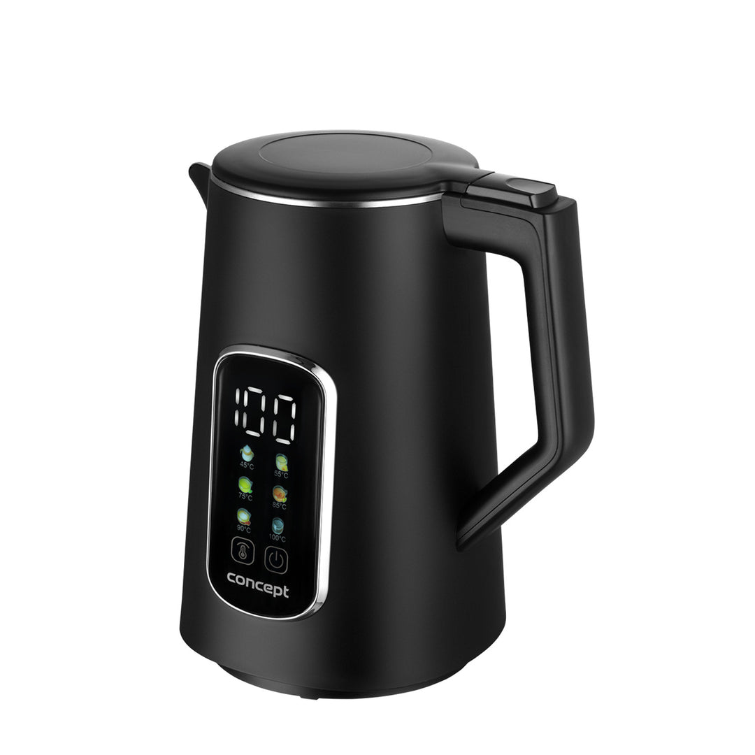 Concept Wasserkocher, 1,7 l, Temperaturregelung, LED-Display, Cool-Touch-Oberfläche, Wasserstandsanzeige, RK3385
