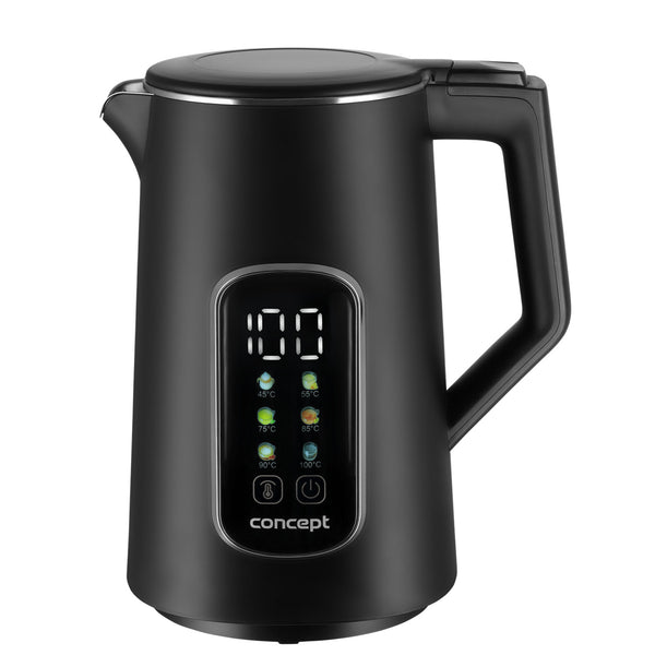 Concept Wasserkocher, 1,7 l, Temperaturregelung, LED-Display, Cool-Touch-Oberfläche, Wasserstandsanzeige, RK3385