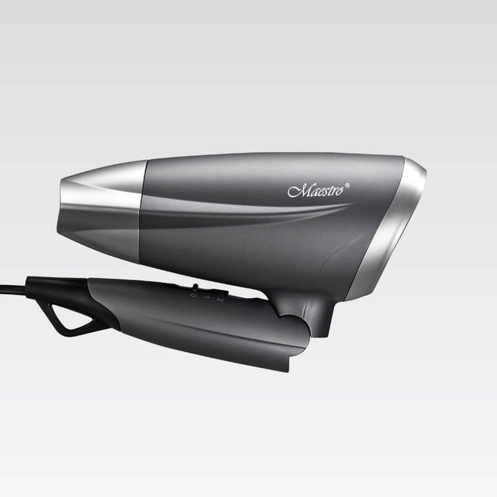 Maestro Haartrockner, Leistung 1400W, klappbarer Griff, 2 Luftgeschwindigkeiten, Konzentrator, MR-207