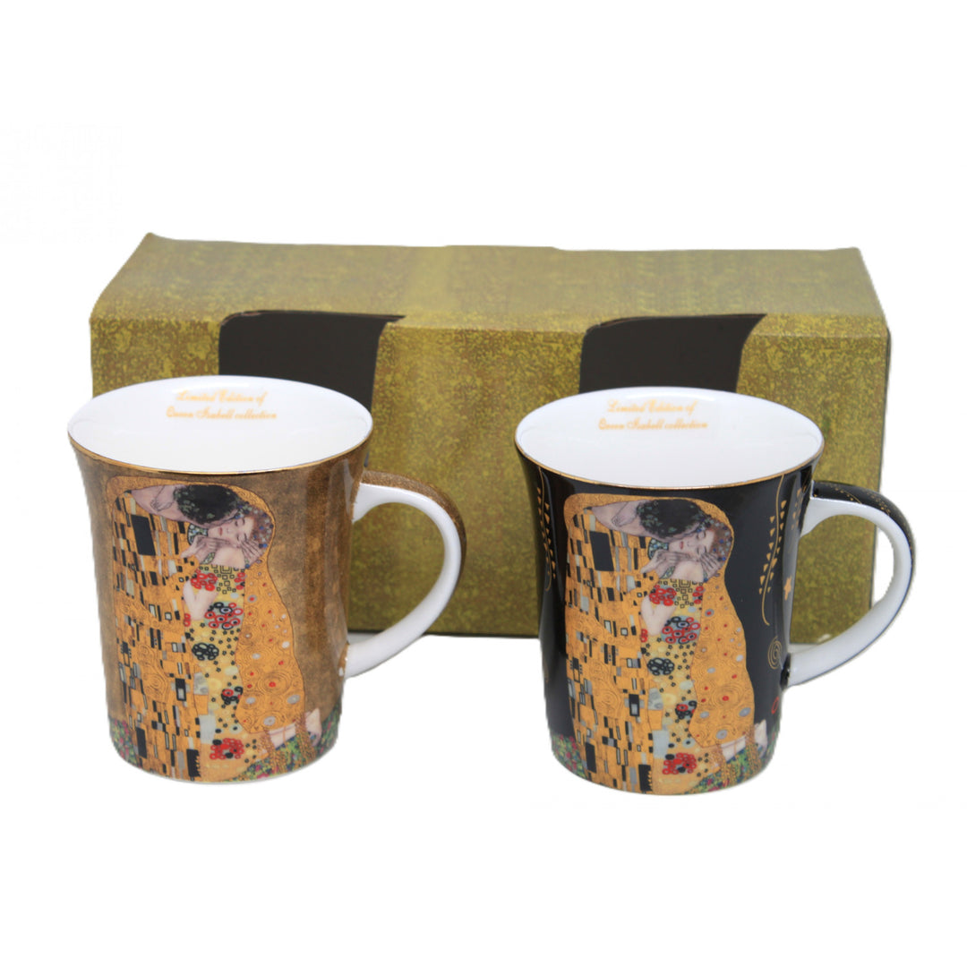 Gustav Klimt Kiss Becher schwarz und braun 400ml, Königin Isabel