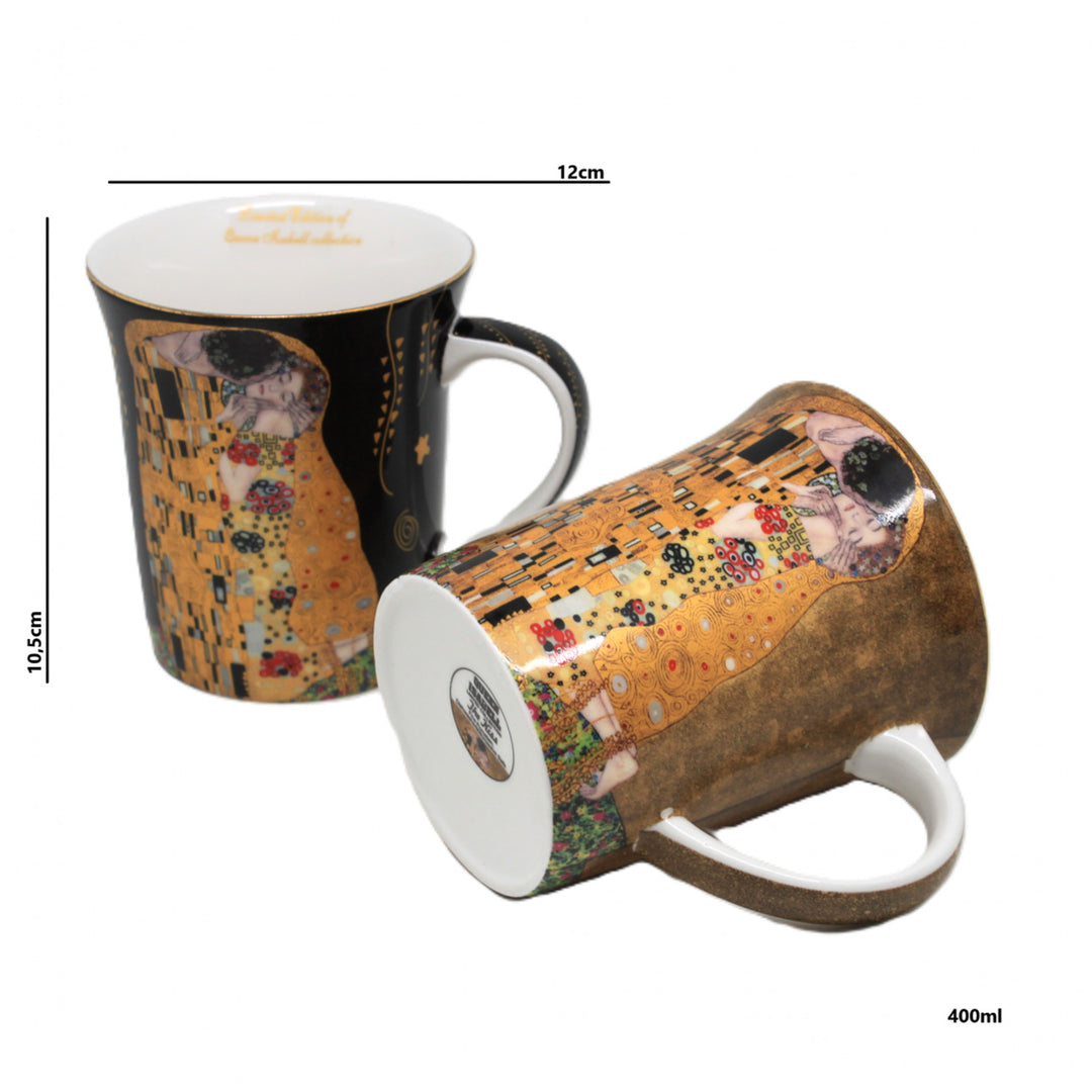 Gustav Klimt Kiss Becher schwarz und braun 400ml, Königin Isabel