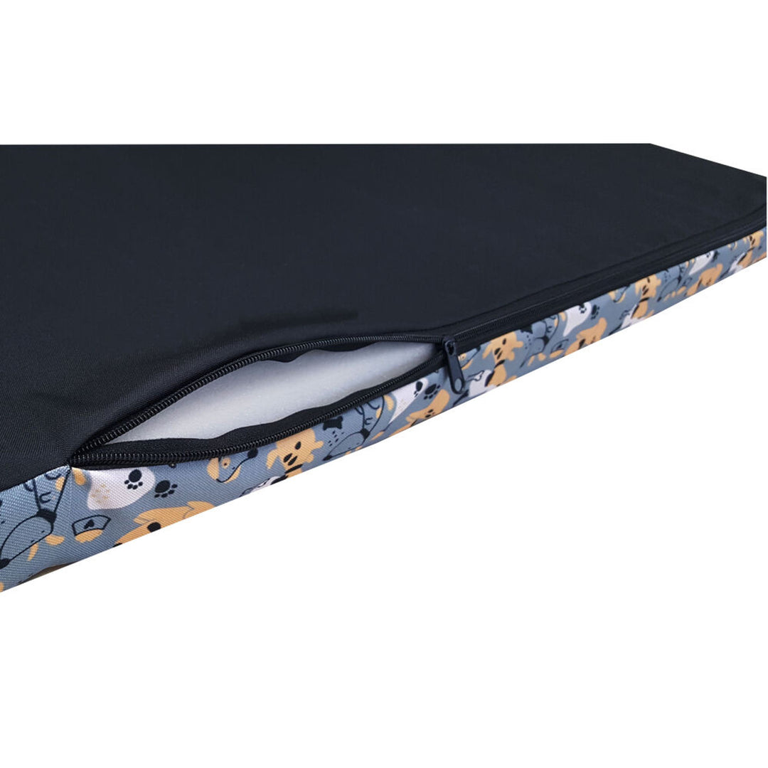 Bertoni XL Hundematratzenbett, Schaumstoff, wasserdichter Bezug, Muster Grey Dogs, EE146