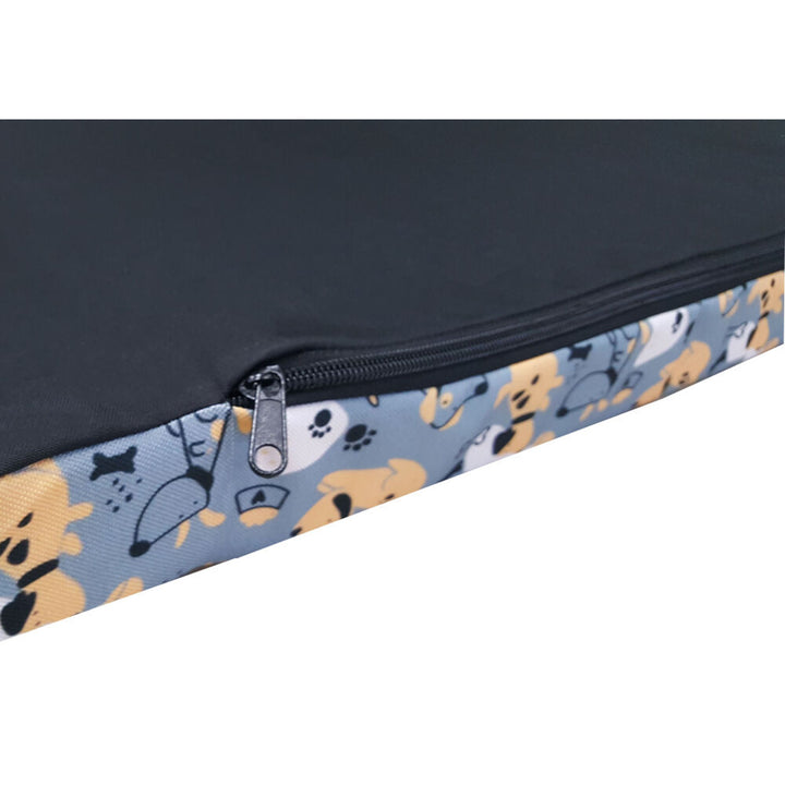 Bertoni XL Hundematratzenbett, Schaumstoff, wasserdichter Bezug, Muster Grey Dogs, EE146
