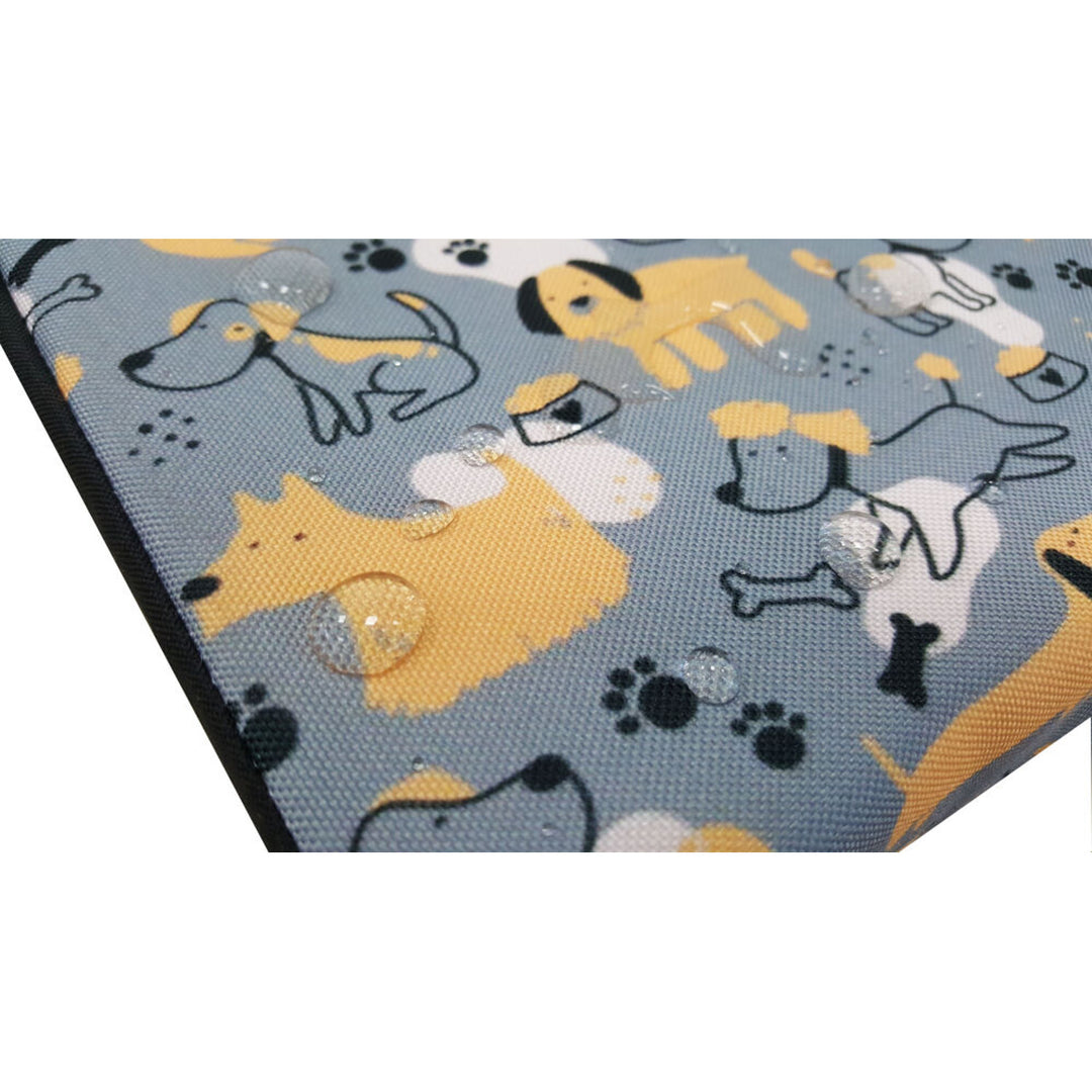Bertoni XL Hundematratzenbett, Schaumstoff, wasserdichter Bezug, Muster Grey Dogs, EE146