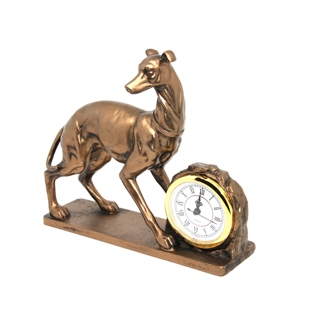 Hundefigur, Karte, Uhr, Bronze Dekorative Skulptur, Königin Isabel