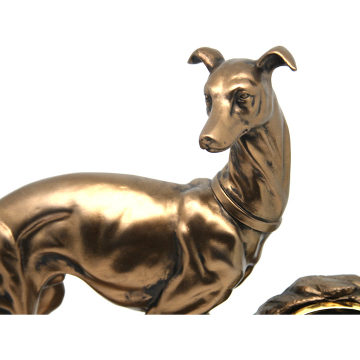 Hundefigur, Karte, Uhr, Bronze Dekorative Skulptur, Königin Isabel