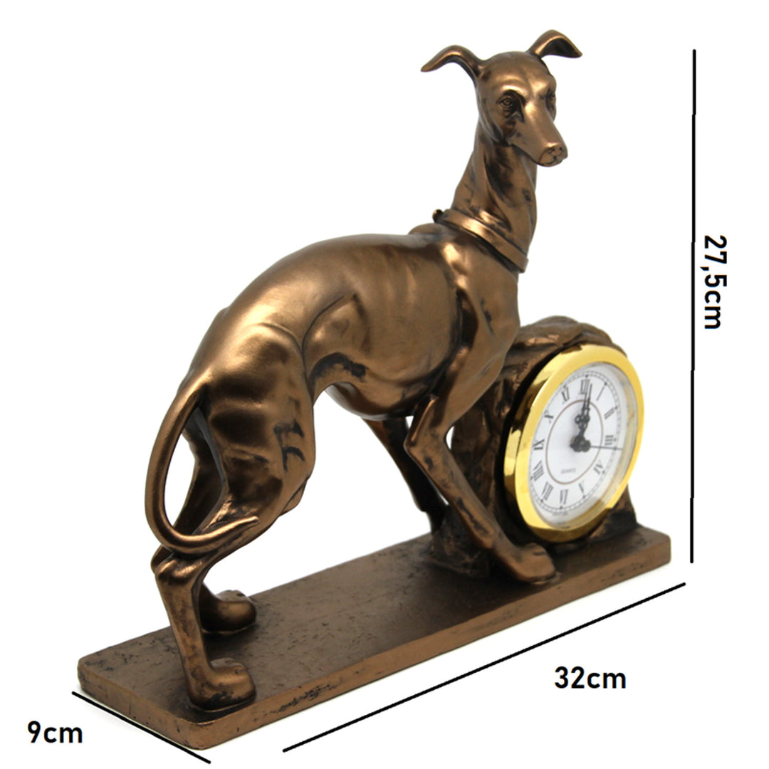 Hundefigur, Karte, Uhr, Bronze Dekorative Skulptur, Königin Isabel