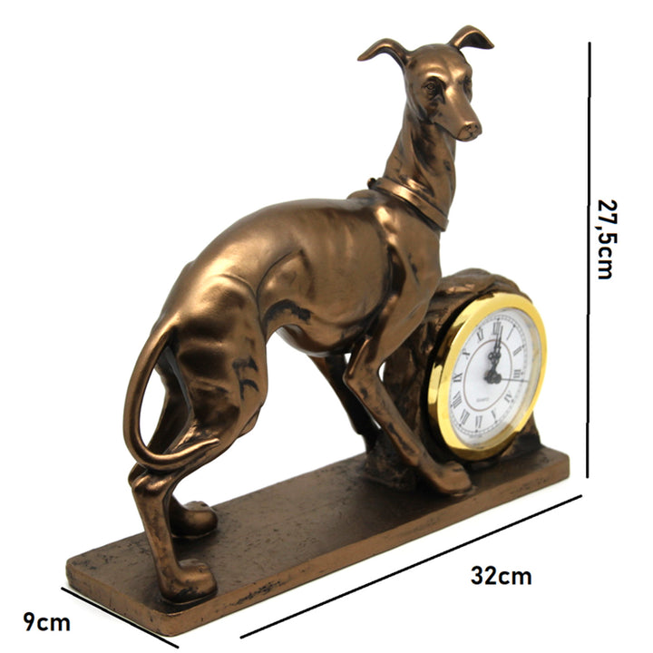 Hundefigur, Karte, Uhr, Bronze Dekorative Skulptur, Königin Isabel