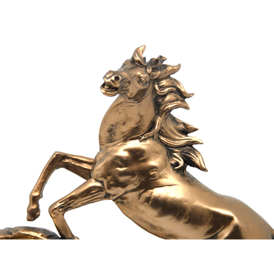 Steigendes Pferd, Uhr, Bronzeskulptur, römische Ziffern, Königin Isabel