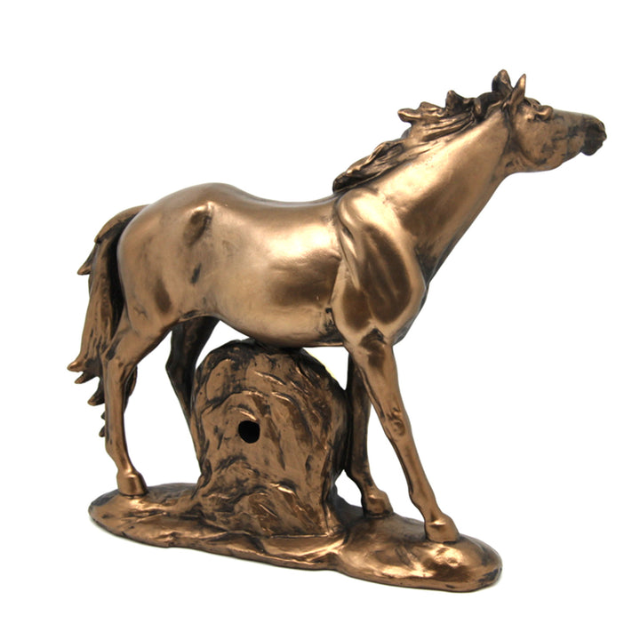 Stehende Pferdefigur, Uhr, dekorative Bronzeskulptur, Königin Isabel